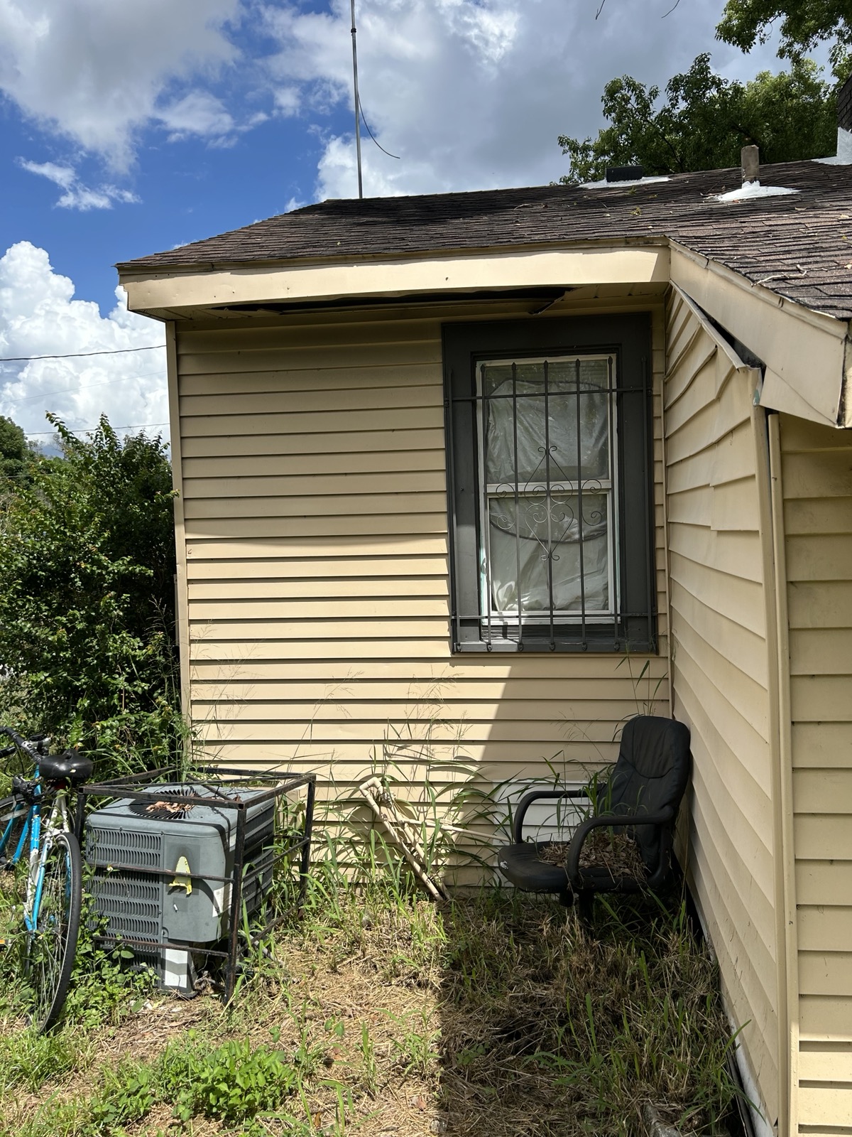 Rear corner of the house